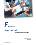 Stagevoorstel Hogeschool Rotterdam