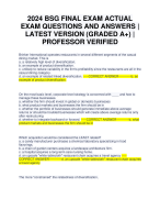 BSG COMPREHENSIVE EXAM 2024 | ALL 120 QUESTIONS AND ANSWERS (PROFESSOR VERIFIED) | LATEST UPDATE | GRADED A+