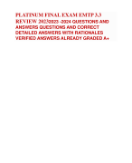 PLATINUM FINAL EXAM EMTP 3.3 REVIEW 20232023 -2024 QUESTIONS AND ANSWERS QUESTIONS AND CORRECT DETAILED ANSWERS WITH RATIONALES VERIFIED ANSWERS ALREADY GRADED A+