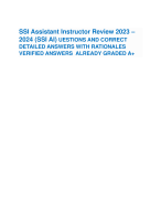 SSI Assistant Instructor Review 2023 – 2024 (SSI AI) UESTIONS AND CORRECT DETAILED ANSWERS WITH RATIONALES VERIFIED ANSWERS ALREADY GRADED A+