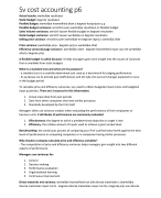 Samenvatting cost accounting H7 tot H11