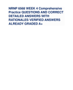 NRNP 6568 WEEK 4 Comprehensive Practice QUESTIONS AND CORRECT DETAILED ANSWERS WITH RATIONALES VERIFIED ANSWERS ALREADY GRADED A+