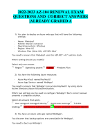 2022-2023 AZ-104 RENEWAL EXAM QUESTIONS AND CORRECT ANSWERS |ALREADY GRADED A