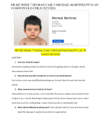 NR 602 WEEK 7 IHUMAN CASE 5 MICHAEL MARTINEZ:PT IS AN 18 MONTH OLD CHILD 2023/2024