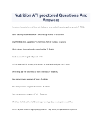 Nutrition ATI proctored Questions And Answers