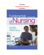 Test Bank For Fundamentals of Nursing  9th Edition by Carol Taylor, Pamela Lynn, Jennifer Bartlett |All Chapters,  Year-2023/2024|