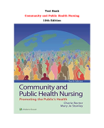 Test Bank For Community and Public Health Nursing  10th Edition By Cherie. Rector, Mary Jo Stanley |All Chapters,  Year-2023/2024|