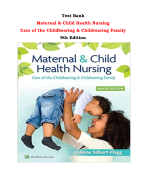Test Bank For Maternal & Child Health Nursing  Care of the Childbearing & Childrearing Family 9th Edition By JoAnne Silbert-Flagg |All Chapters,  Year-2023/2024|