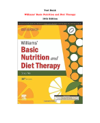 Test Bank For Williams’ Basic Nutrition and Diet Therapy 16th Edition By Staci Nix |All Chapters,  Year-2023/2024|