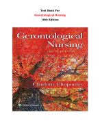 Test Bank For Gerontological Nursing 10th Edition By Charlotte Eliopoulos |All Chapters,  Year-2023/2024|