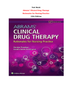 Test Bank For Abrams’ Clinical Drug Therapy  Rationales for Nursing Practice  12th Edition By Geralyn Frandsen, Sandra Smith Pennington |All Chapters,  Year-2023/2024|