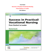 Test Bank For Success in Practical Vocational Nursing From Student to Leader 9th Edition By Patricia. Knecht |All Chapters,  Year-2023/2024|