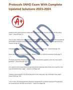 Protocols SNHD Exam With Complete  Updated Solutions 2023-2024