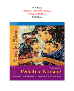 Test Bank For Principles of Pediatric Nursing  Caring for Children  7th Edition By Jane Ball, Ruth Bindler |All Chapters,  Year-2023/2024|