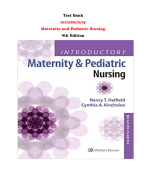 Test Bank For Introductory  Maternity and Pediatric Nursing 4th Edition By Nancy T. Hatfield, Cynthia A. Kincheloe |All Chapters,  Year-2023/2024|
