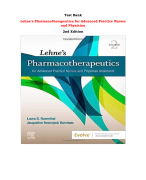 Test Bank For Lehne's Pharmacotherapeutics for Advanced Practice Nurses and Physician  2nd Edition By Laura Rosenthal, Jacqueline Burchum |All Chapters,  Year-2023/2024|