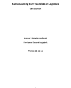 Samenvatting CCV Teamleider Logistiek (examen CBR)
