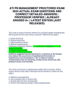 ATI PN MANAGEMENT PROCTORED EXAM 2024 ACTUAL EXAM QUESTIONS AND CORRECT DETAILED ANSWERS | PROFESSOR VERIFIED | ALREADY GRADED A+ | LATEST EDITION (JUST RELEASED)