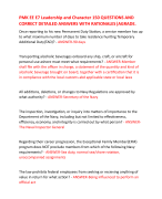 PMK EE E7 Leadership and Character 150 QUESTIONS AND CORRECT DETAILED ANSWERS WITH RATIONALES|AGRADE. 