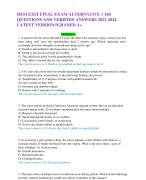 HESI EXIT FINAL EXAM ALTERNATIVE 1 160 QUESTIONS AND VERIFIED ANSWERS 2023-2024 LATEST VERSION//GRADED A+