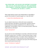 AHA PEDIATRIC ADVANCED LIFE SUPPORT EXAM 2024-2025 ACTUAL EXAM TEST BANK ALL 200+ QUESTIONS AND CORRECT ANSWERS (VERIFIED ANSWERS) WITH RATIONALES |RATED A+ 
