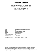 Samenvatting Algemene Economie