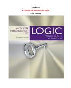 Test Bank For A Concise Introduction to Logic 13th Edition By Patrick J. Hurley, Lori Watson |All Chapters,  Year-2023/2024|