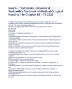 Neuro - Test Banks - Brunner &  Suddarth's Textbook of Medical-Surgical  Nursing 14e Chapter 65 – 