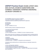 USPAP Practice Exam EXAM LATEST 2023- 2024 ACTUAL EXAM 55 QUESTIONS AND  CORRECT ANSWERS (VERIFIED ANSWERS)  |ALREADY GRADED A+
