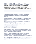 GEG 111 Final Exam (Harper College) EXAM LATEST 2023-2024 ACTUAL EXAM  QUESTIONS AND CORRECT ANSWERS  (VERIFIED ANSWERS) |ALREADY GRADED A+