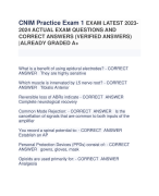 CNIM Practice Exam 1 EXAM LATEST 2023- 2024 ACTUAL EXAM QUESTIONS AND  CORRECT ANSWERS (VERIFIED ANSWERS)  |ALREADY GRADED A+