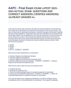 AAPC - Final Exam EXAM LATEST 2023- 2024 ACTUAL EXAM QUESTIONS AND  CORRECT ANSWERS (VERIFIED ANSWERS)  |ALREADY GRADED A+