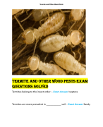 Termite and Other Wood Pests Exam Questions Solved