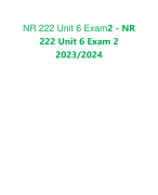 NR 222 Unit 6 Exam2 - NR 222 Unit 6 Exam 2 2023/2024
