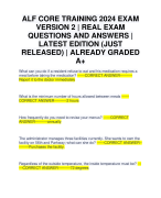ALF CORE TRAINING 2024 EXAM VERSION 2 | REAL EXAM QUESTIONS AND ANSWERS | LATEST EDITION (JUST RELEASED) | ALREADY GRADED A+