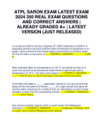 ATPL SARON EXAM LATEST EXAM 2024 350 REAL EXAM QUESTIONS AND CORRECT ANSWERS | ALREADY GRADED A+ | LATEST VERSION (JUST RELEASED)