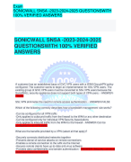 SONICWALL SNSA -2023-2024-2025 QUESTIONSWITH 100% VERIFIED ANSWERS