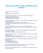  Business A Level - Paper 2 Questions And Answers
