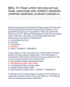 BIOL 111 Final LATEST 2023-2024 ACTUAL  EXAM QUESTIONS AND CORRECT ANSWERS  (VERIFIED ANSWERS) |ALREADY GRADED A+