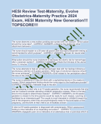 HESI Review Test-Maternity, Evolve Obstetrics-Maternity Practice 2024 Exam, HESI Maternity New Generation!!! TOPSCORE!!!