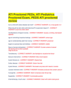 ATI Proctored PEDs, ATI Pediatrics  Proctored Exam, PEDS ATI proctored  review