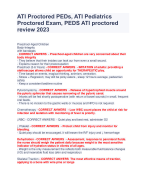 ATI Proctored PEDs, ATI Pediatrics  Proctored Exam, PEDS ATI proctored  review 2023 