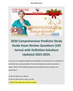 2020 Comprehensive Predictor Study Guide Exam Review Questions (165 terms) with Definitive Solutions Updated 2023-2024.