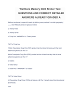 WellCare Mastery 2024 Broker Test QUESTIONS AND CORRECT DETAILED ANSWERS ALREADY GRADED A