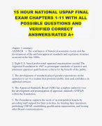 15 HOUR NATIONAL USPAP FINAL EXAM CHAPTERS 1-11 WITH ALL POSSIBLE QUESTIONS AND VERIFIED CORRECT ANSWERS/RATED A+ 