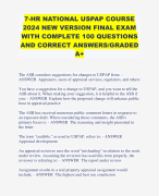 7-HR NATIONAL USPAP COURSE 2024 NEW VERSION FINAL EXAM WITH COMPLETE 100 QUESTIONS AND CORRECT ANSWERS/GRADED A+ 