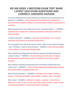 NR 599 WEEK 4 MIDTERM EXAM TEST BANK LATEST 2024 EXAM QUESTIONS AND CORRECT ANSWERS AGRADENR 599 WEEK 4 MIDTERM EXAM TEST BANK LATEST 2024 EXAM QUESTIONS AND CORRECT ANSWERS AGRADE