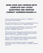 HFMA CRCR 2024 VERSION WITH COMPLETE 500+ STUDY QUESTIONS AND VERIFIED CORRECT ANSWERS/GRADED A+