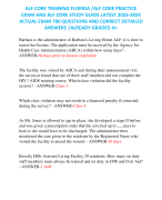 ALF CORE TRAINING FLORIDA /ALF CORE PRACTICE  EXAM AND ALF CORE STUDY GUIDE LATEST 2023-2024  ACTUAL EXAM 700 QUESTIONS AND CORRECT DETAILED  ANSWERS |ALREADY GRADED A+