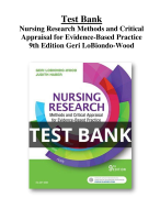  Test Bank For Nursing Research Methods and Critical Appraisal for Evidence-Based Practice 9th Edition Geri LoBiondo-Wood All Chapters (1-21) | A+ ULTIMATE GUIDE